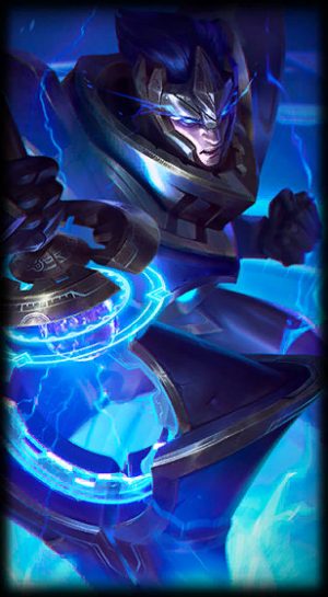 loading screen for Hextech Jarvan IV league of legends skin
