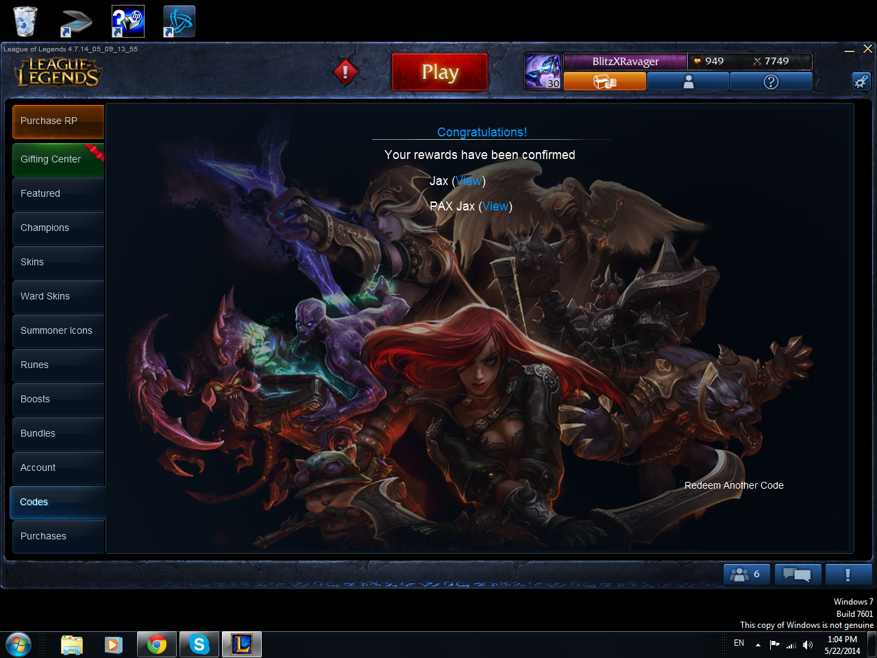 Skins for League of Legends.